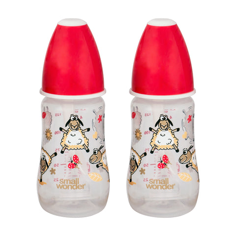 Small Wonder Feeding Bottle 125ml Candy Red Pack Of 2