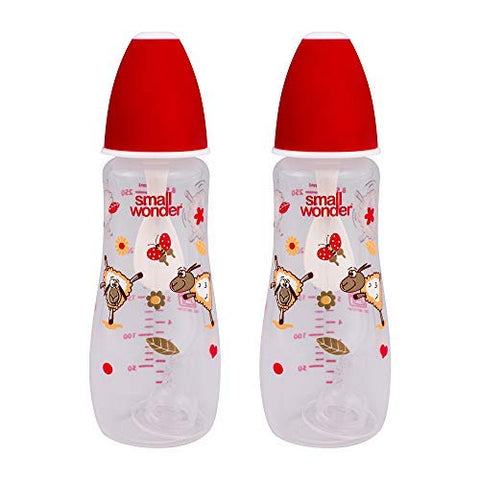 Small Wonder Feeding Bottle 250ml Candy Red Pack Of 2