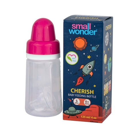 125ml Cherish Feeding Bottle Pink - Small Wonder