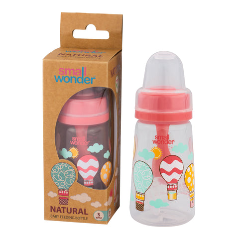 125ml Natural Feeding Bottle Pink - Small Wonder