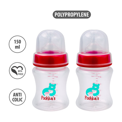 150ml Wide Mouth Poohka's Bottle Red Pack Of 2 - Small Wonder