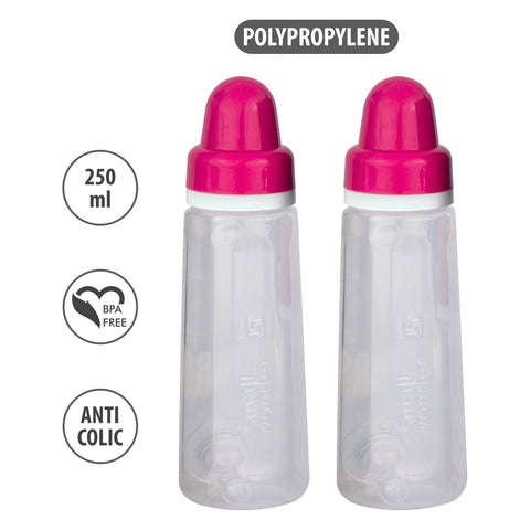250ml Cherish Feeding Bottle Pink Pack Of 2 - Small Wonder