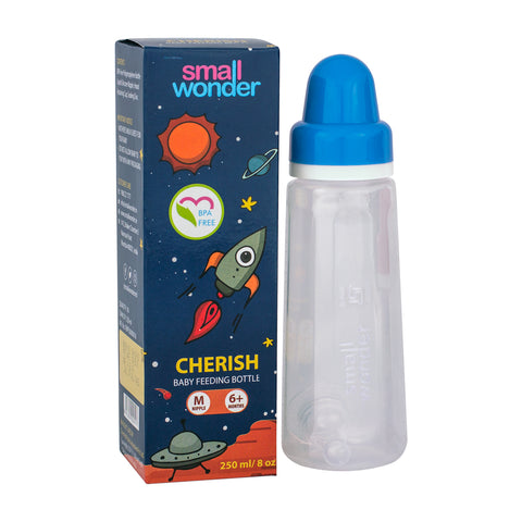 250ml Cherish Feeding Bottle Blue - Small Wonder