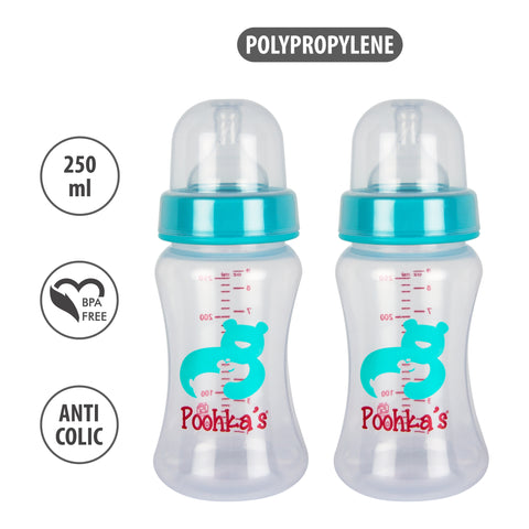 250ml Wide Mouth Poohka's Bottle Green Pack Of 2 - Small Wonder