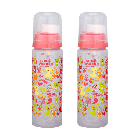Small Wonder Feeding Bottle 250ml Pure Pink Pack Of 2