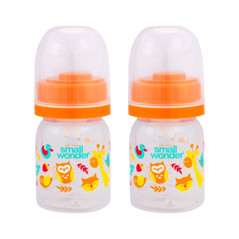 Small Wonder Feeding Bottle 125ml Admire Orange Pack Of 2