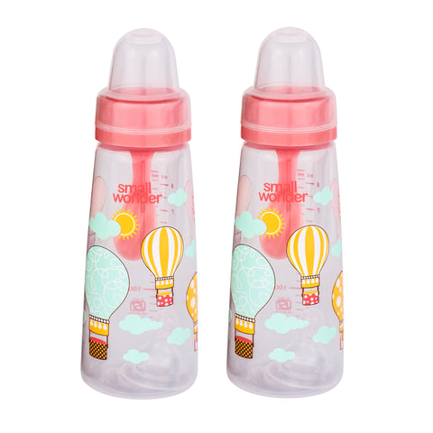 Small Wonder Feeding Bottle 250ml Natural  Pink Pack Of 2