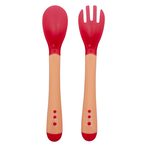 Heat Sensitive Spoon & Fork Red - Small Wonder